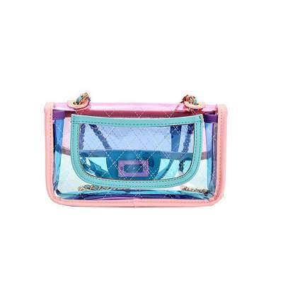 Bright Color Women's Transparent Cross Body Laser Bag Summer Jelly PVC Clutch Purse Beach Shopping Bag