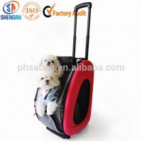 2015 fashion multifunctional folding trolley bag pet carrier bag