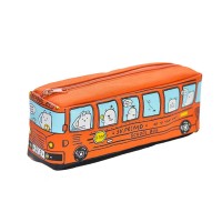 Cute Bus Cartoon Pen Pencil Case , Student Stationery Pouch Bag