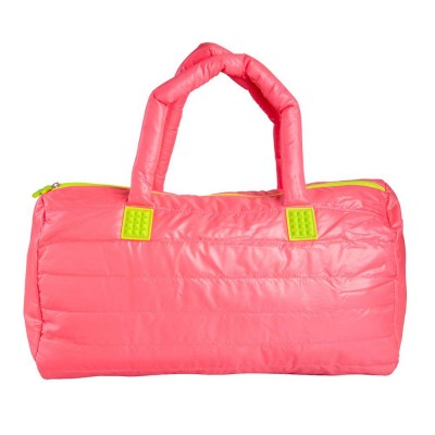 Hot Pink Gym Bag Quilted Duffle Zipper Weekender for Women Duffel Bag Carry On with Zipper Pocket