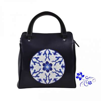 Hand Bags 2020 women Blue and White  Porcelain Bags Women Handbags Ladies luxury bags With Wooden Handle