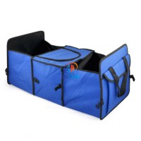 Foldable Car Trunk Organizer - Expandable Large Capacity Portable Cargo Trunk Storage Organizer Containers with Strap Handle